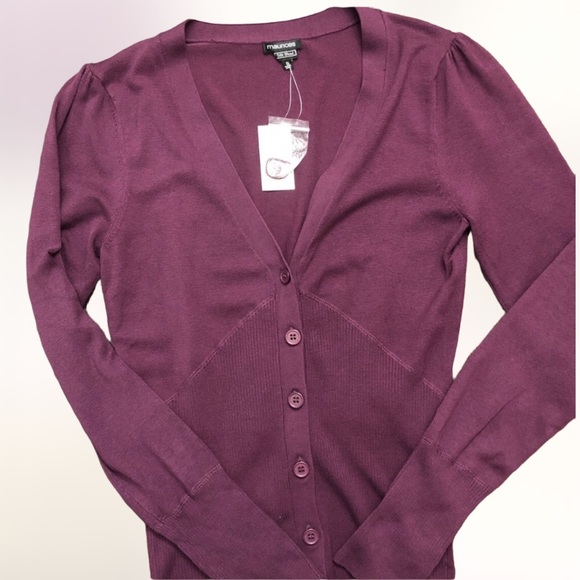 Maurice's Purple SILK BLEND Cardigan SZ Small - Picture 2 of 6